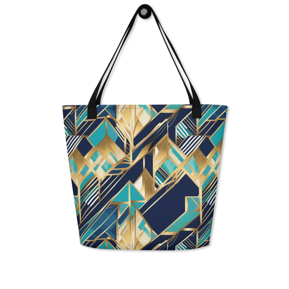 Aurum Geometry on Large Tote Bag W/ Pocket — Front
