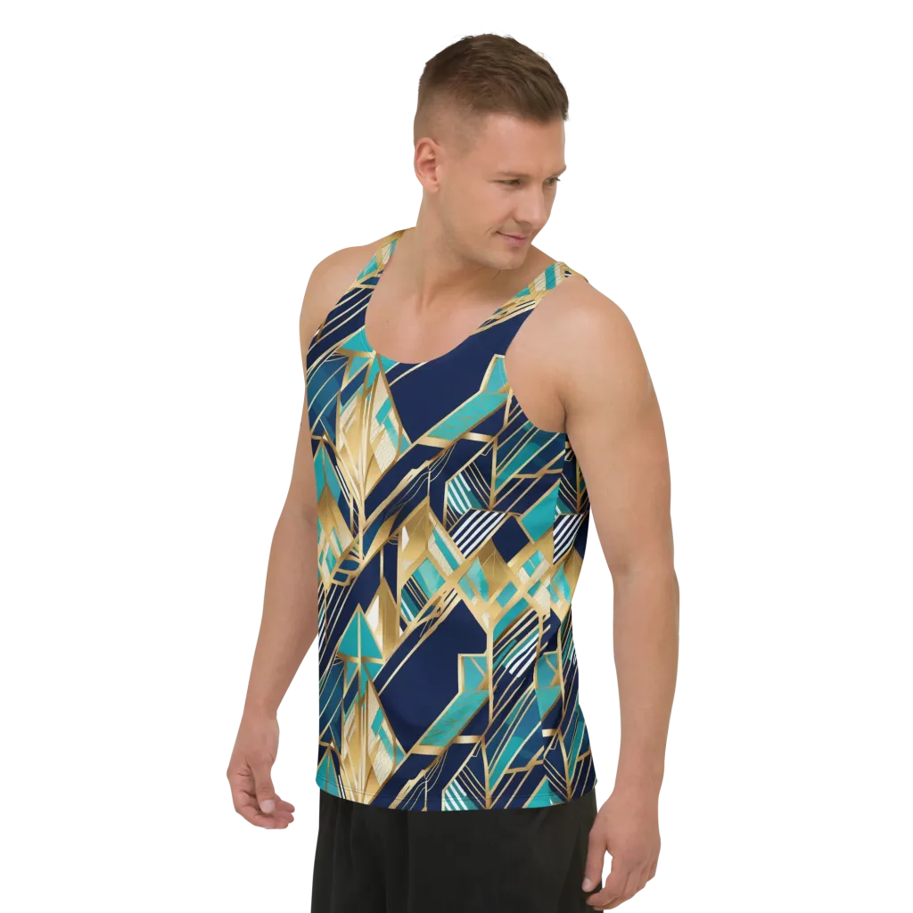 Aurum Geometry on Men's Tank Top — Left Front