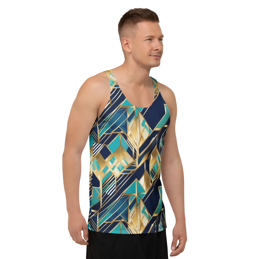 Aurum Geometry on Men's Tank Top — Right Front
