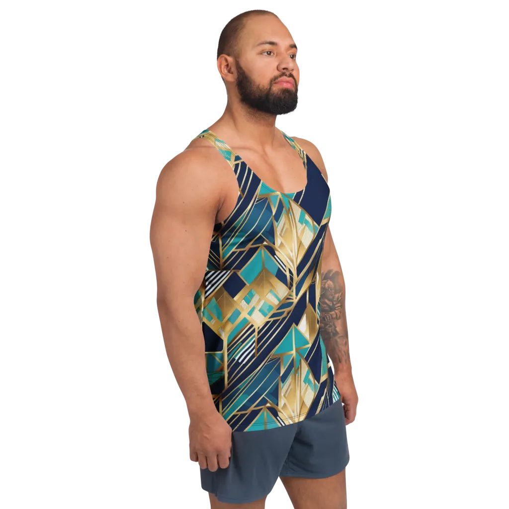 Aurum Geometry on Men's Tank Top — Right Front