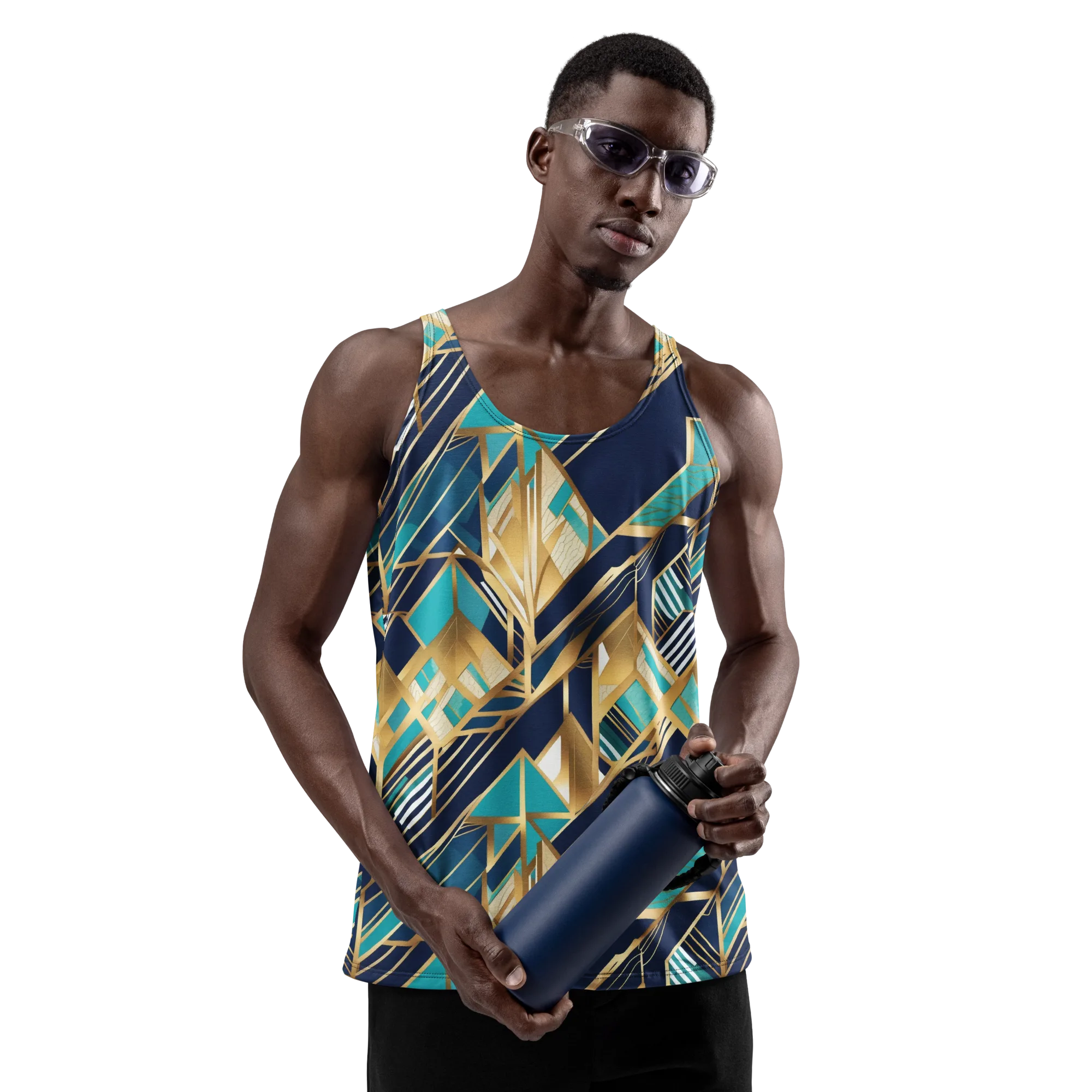 Aurum Geometry on Men's Tank Top — Front