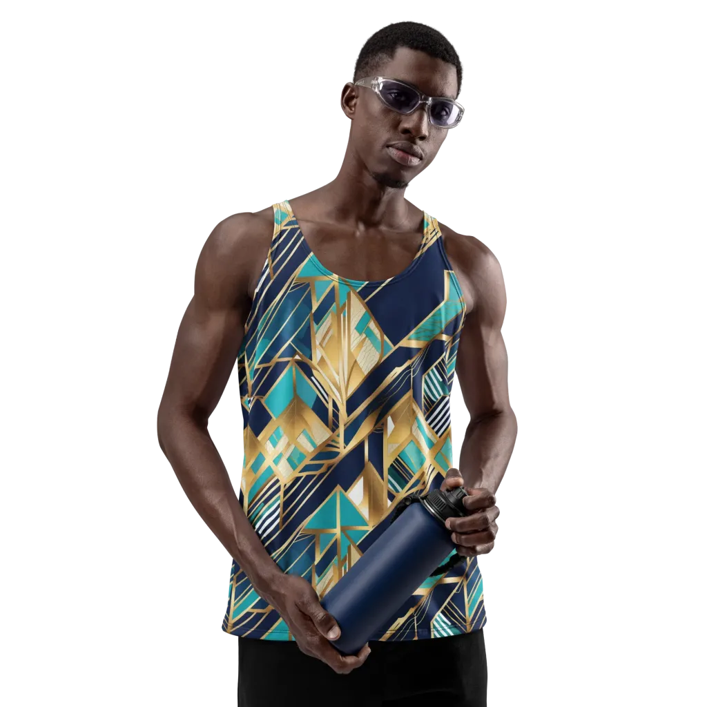 Aurum Geometry on Men's Tank Top — Front
