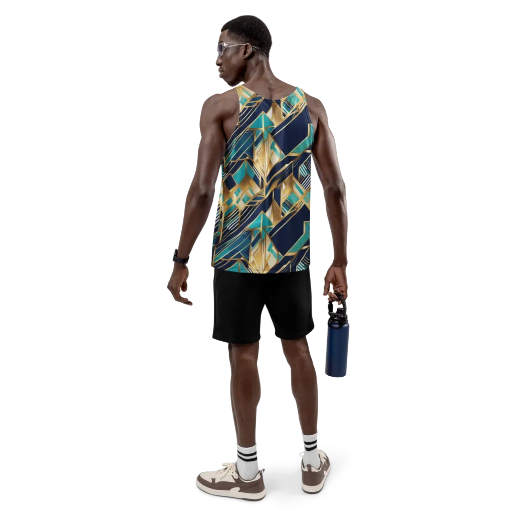 Aurum Geometry on Men's Tank Top — Back