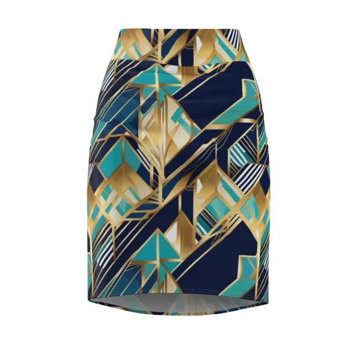 Aurum Geometry on a Pencil Skirt