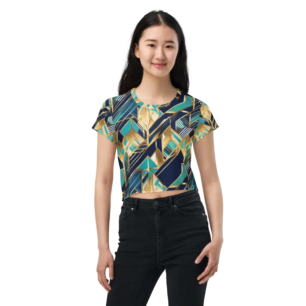 Aurum Geometry on Crop Tee — Front