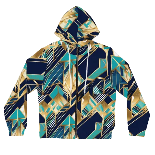 Aurum Geometry on a Women's Full-Zip Hoodie