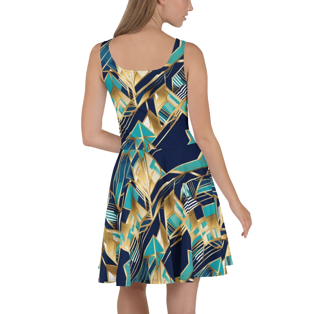 Aurum Geometry on Skater Dress — Back