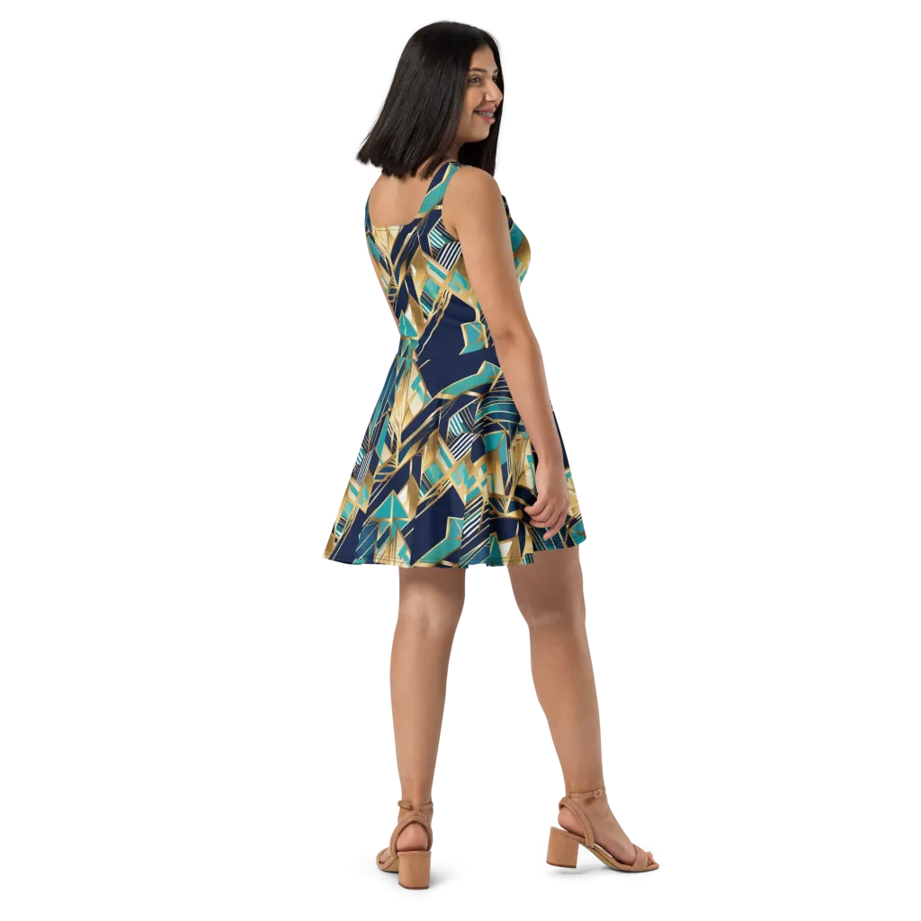 Aurum Geometry on Skater Dress — Right