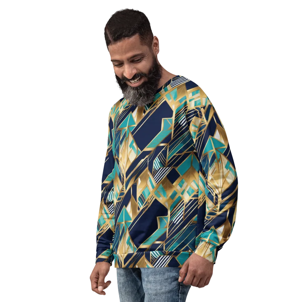 Aurum Geometry on Sweatshirt — Left Front