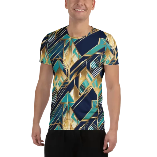 Aurum Geometry on a Men's Athletic T-Shirt