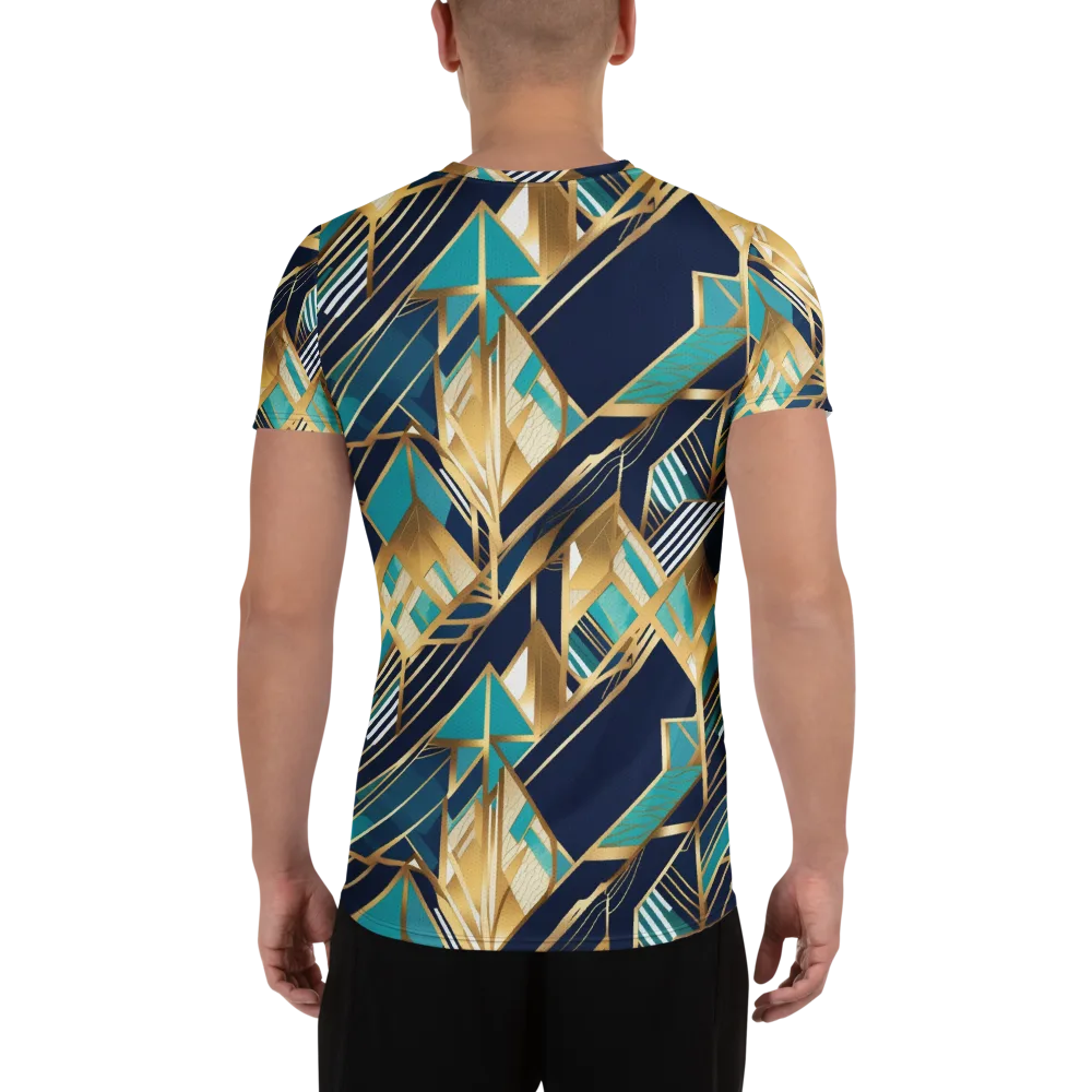 Aurum Geometry on Men's Athletic T-Shirt — Back