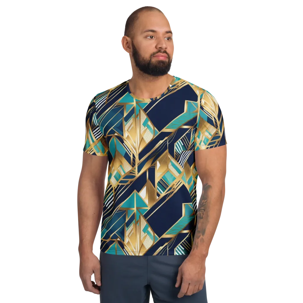 Aurum Geometry on Men's Athletic T-Shirt — Front