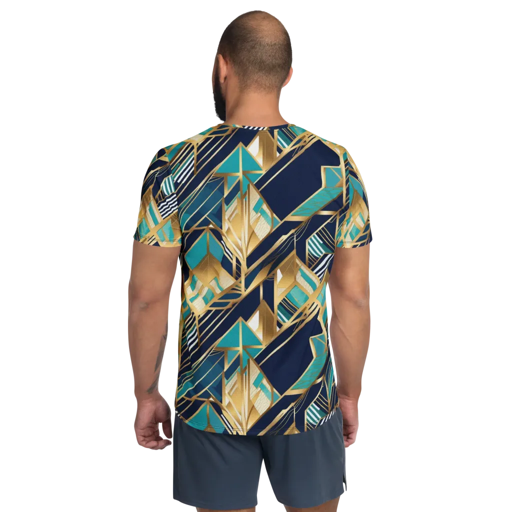 Aurum Geometry on Men's Athletic T-Shirt — Back