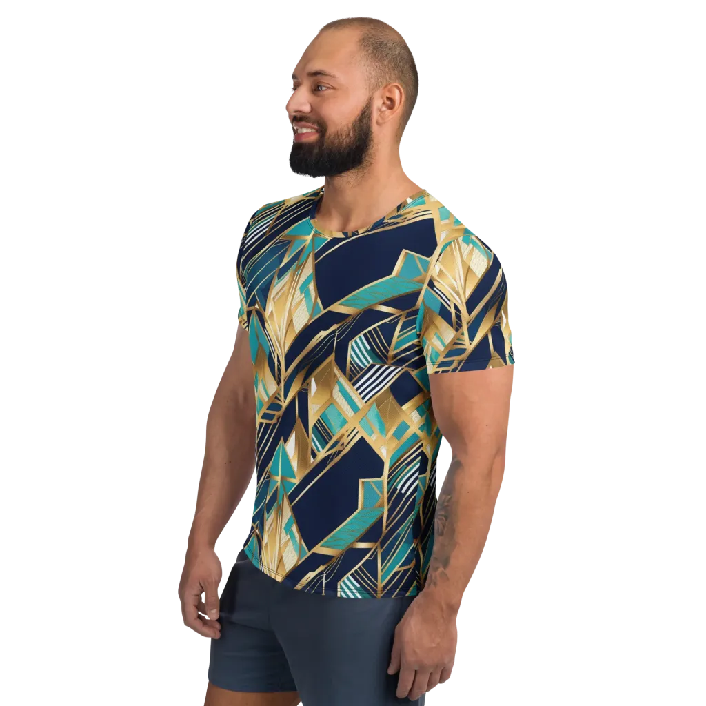 Aurum Geometry on Men's Athletic T-Shirt — Left