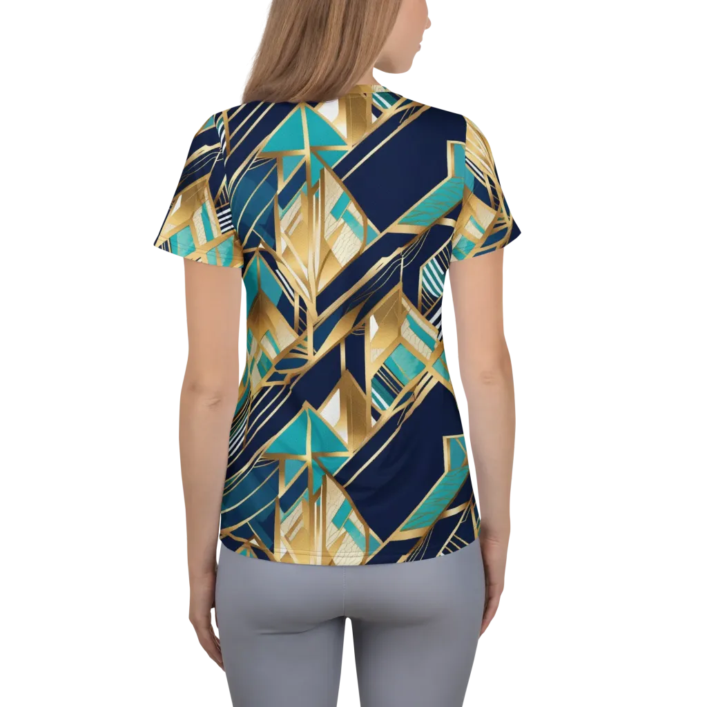 Aurum Geometry on Women's Athletic T-Shirt — Back