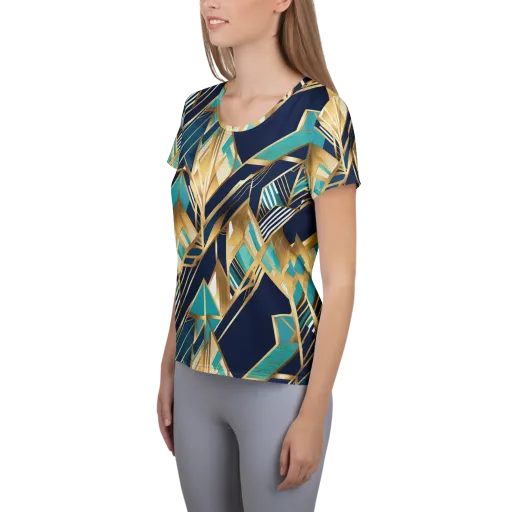 Aurum Geometry on a Women's Athletic T-Shirt