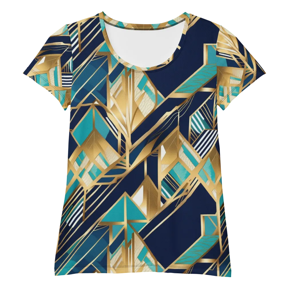 Aurum Geometry on Women's Athletic T-Shirt — Front