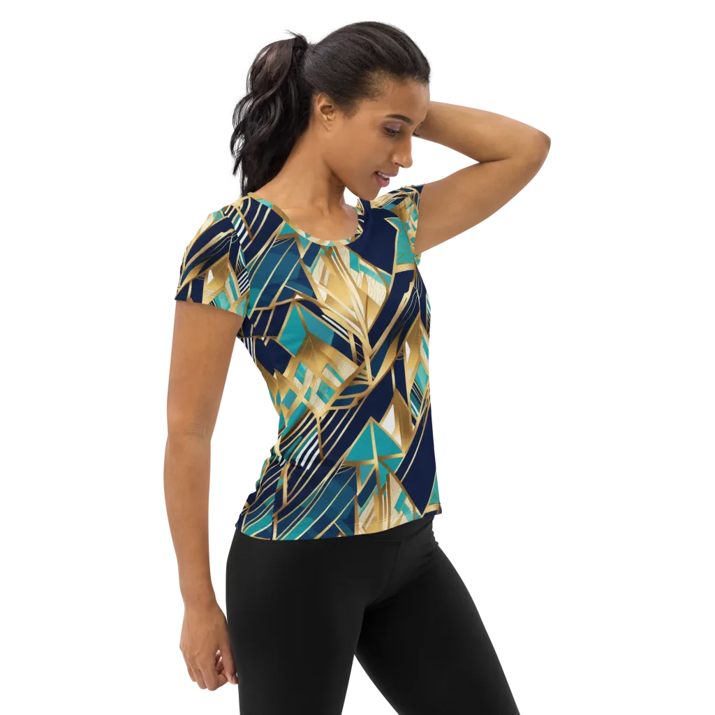 Aurum Geometry on Women's Athletic T-Shirt — Right
