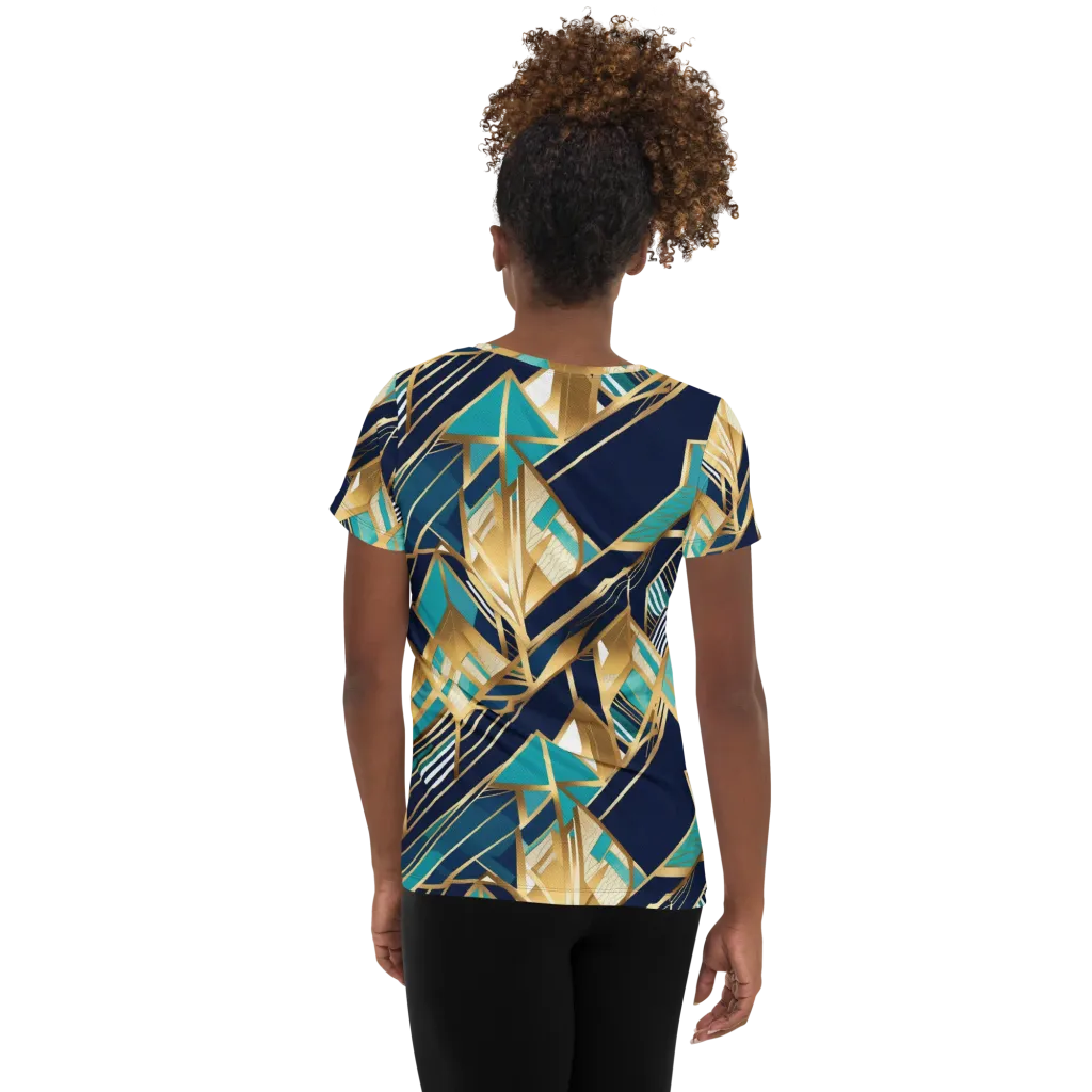 Aurum Geometry on Women's Athletic T-Shirt — Back