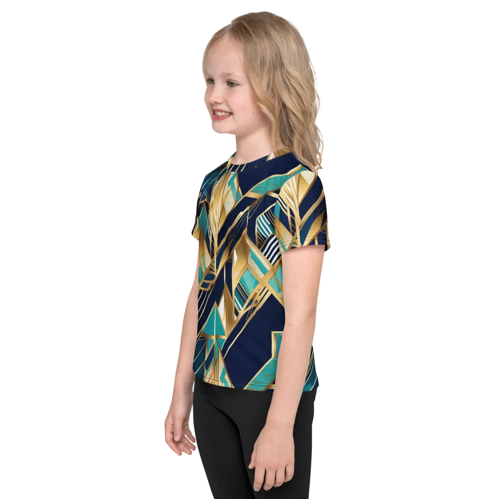 Aurum Geometry on Kids Crew Neck T-Shirt — Left
