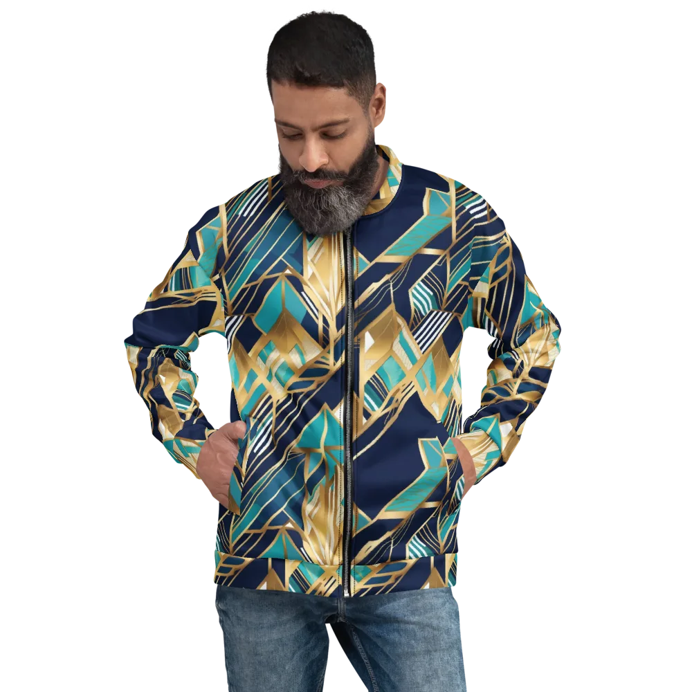 Aurum Geometry on Bomber Jacket — Front