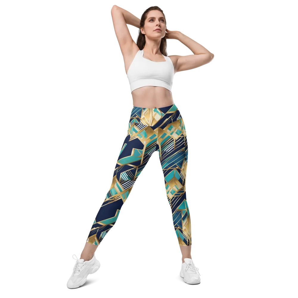 Aurum Geometry on Leggings with Pockets — Front