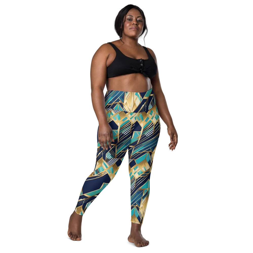Aurum Geometry on Leggings with Pockets — Front