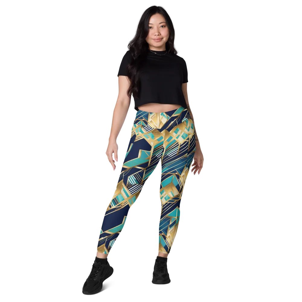 Aurum Geometry on Leggings with Pockets — Front