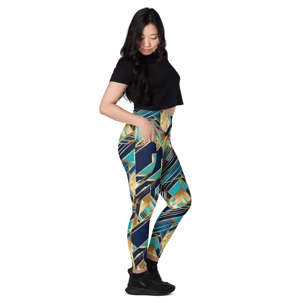 Aurum Geometry on Leggings with Pockets — Right