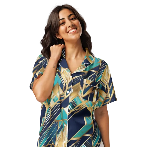 Aurum Geometry on a Women's Short Sleeve Pajama Top