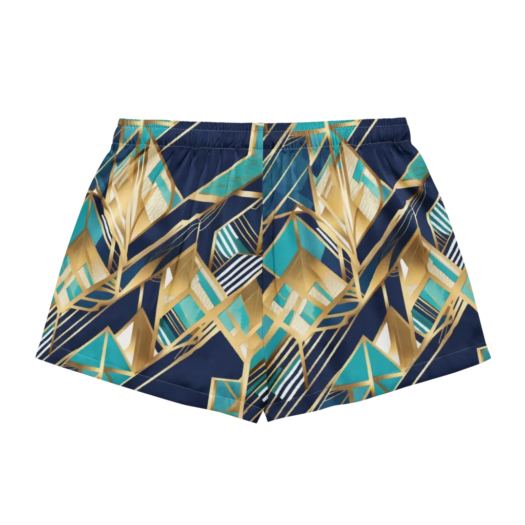 Aurum Geometry on Women's Pajama Shorts — Back