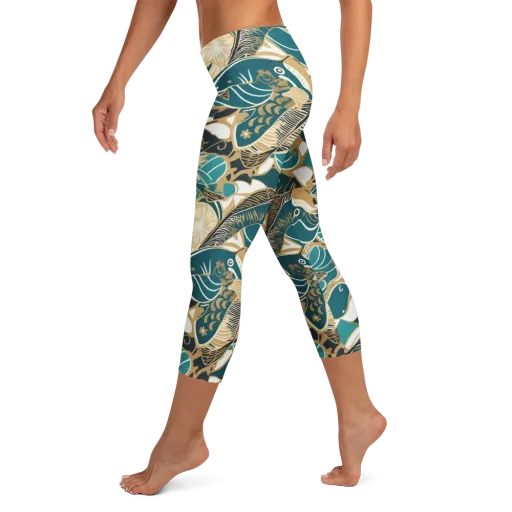 Aquatic Rhapsody on a Capri Leggings