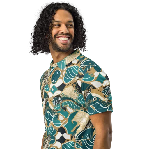 Aquatic Rhapsody on a Men's Slim Fit Polo Shirt