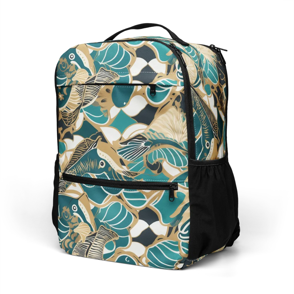 Aquatic Rhapsody on Utility Backpack — Left Front