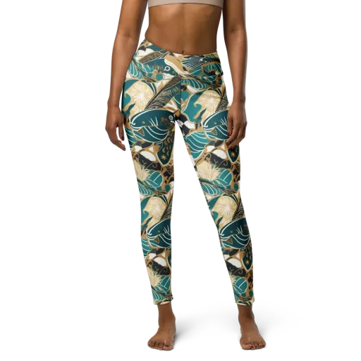 Aquatic Rhapsody on a Yoga Leggings