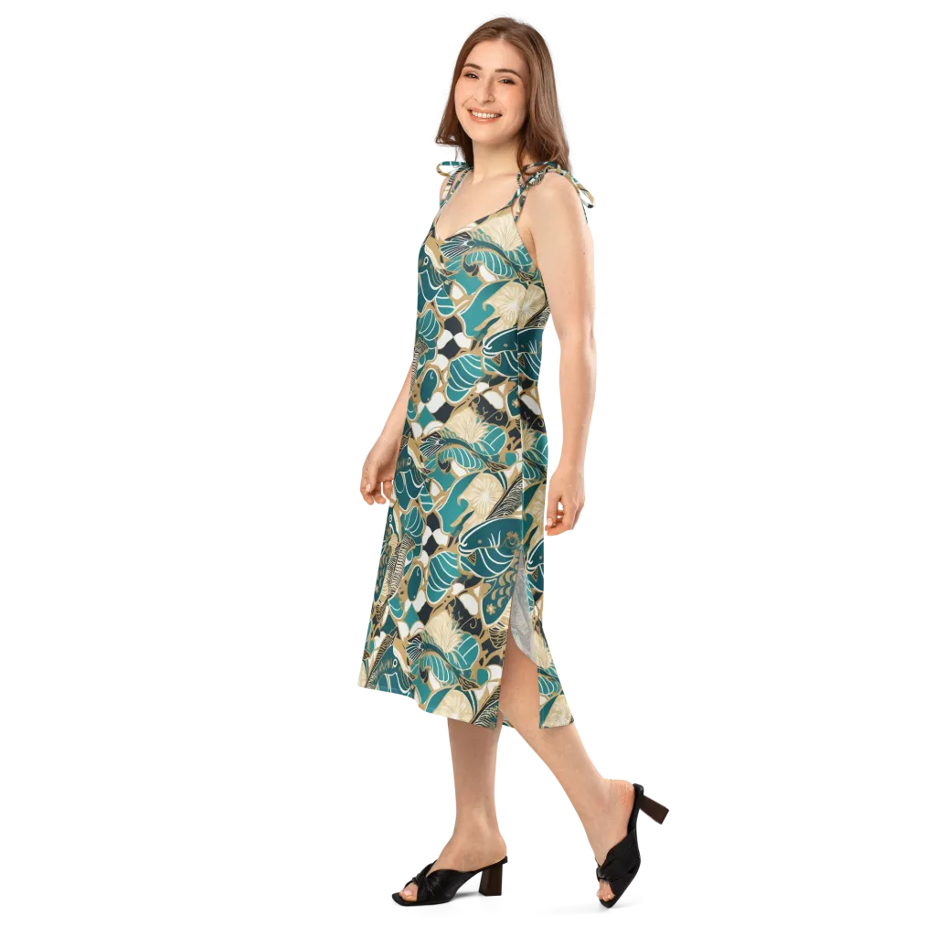 Aquatic Rhapsody on Slip Dress — Left Front
