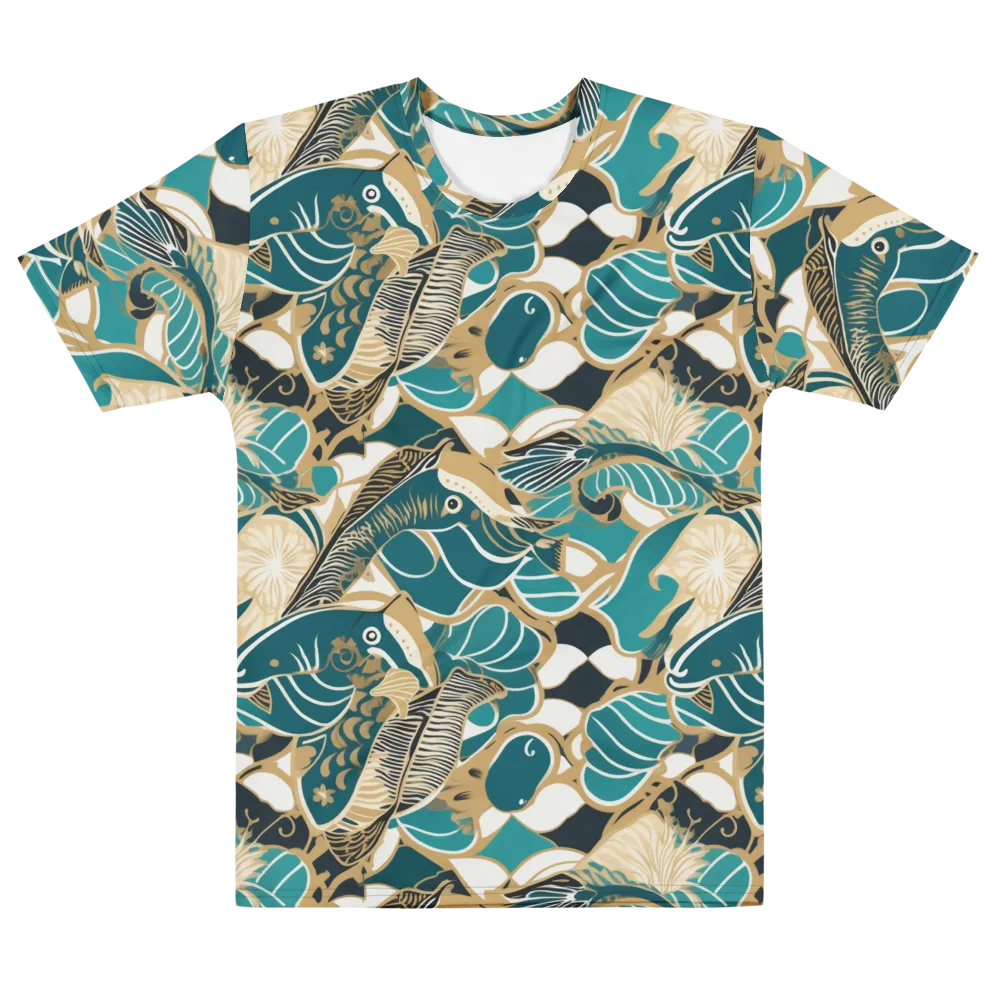 Aquatic Rhapsody on Men's Cotton Crew Neck T-Shirt — Front