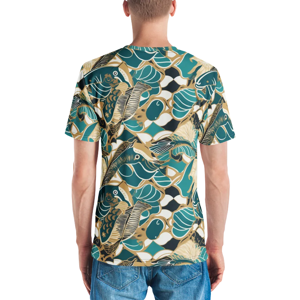 Aquatic Rhapsody on Men's Crew Neck T-Shirt — Back