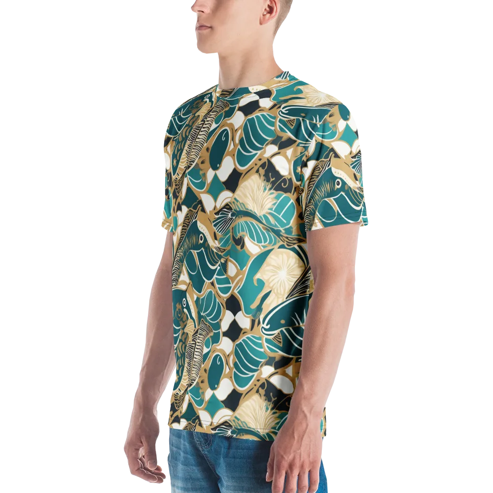 Aquatic Rhapsody on Men's Crew Neck T-Shirt — Left