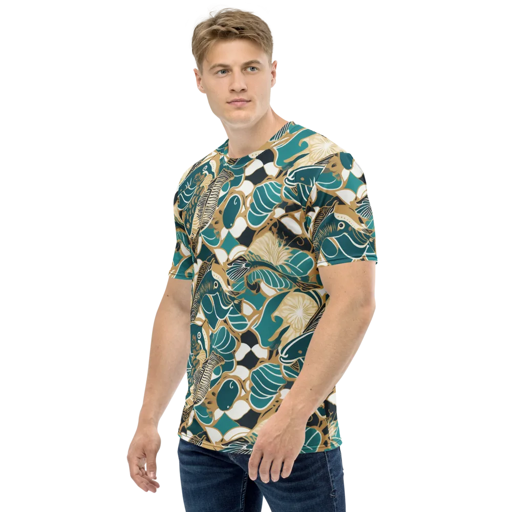 Aquatic Rhapsody on Men's Crew Neck T-Shirt — Left