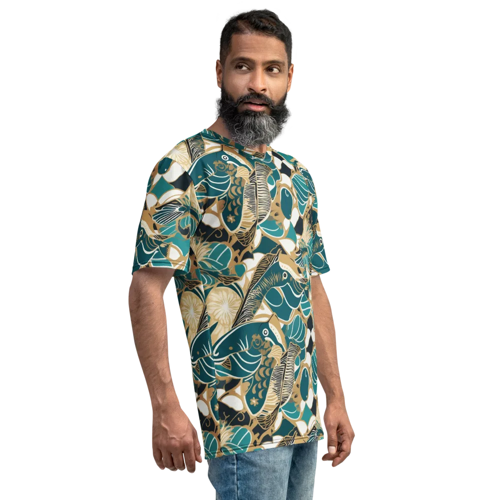 Aquatic Rhapsody on Men's Crew Neck T-Shirt — Right