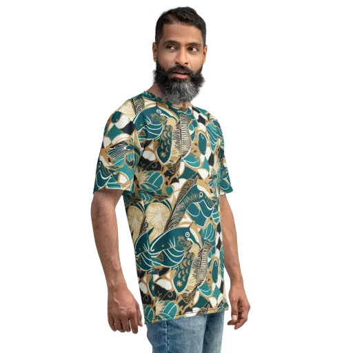 Aquatic Rhapsody on a Men's Crew Neck T-Shirt