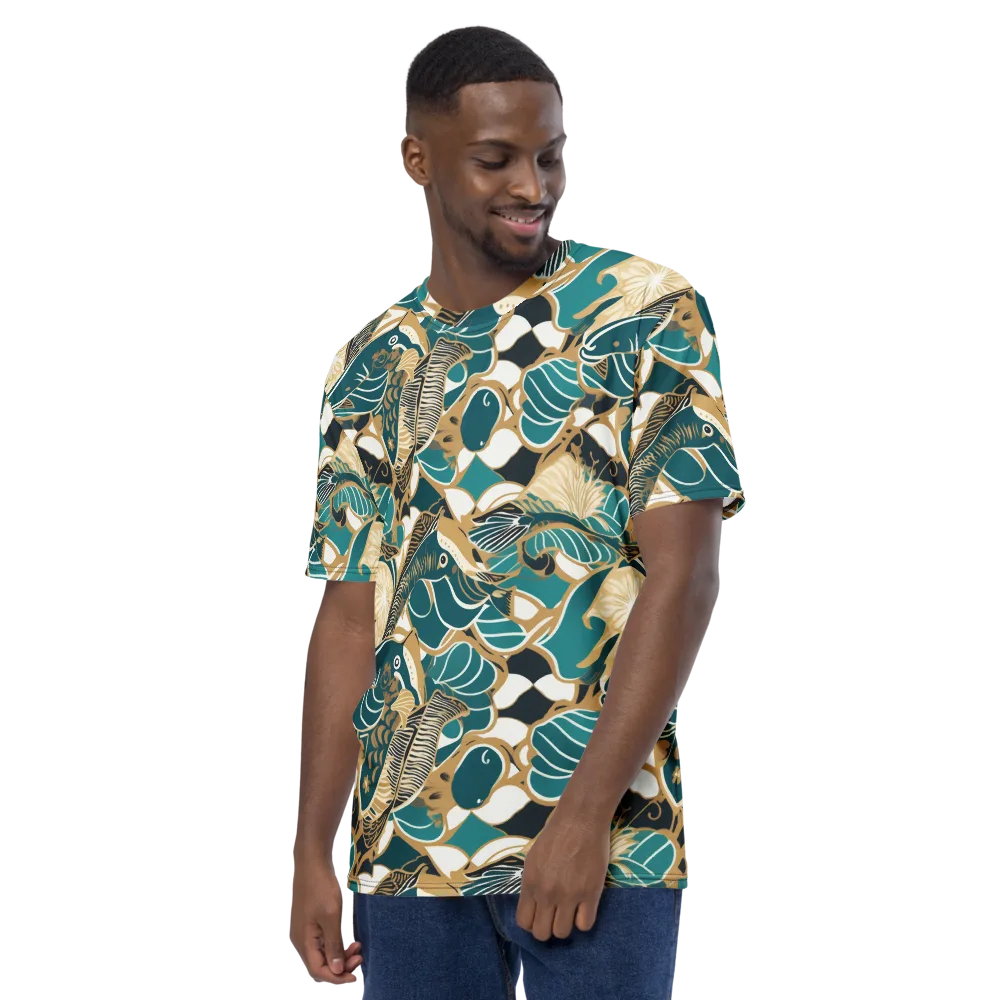 Aquatic Rhapsody on Men's Crew Neck T-Shirt — Left