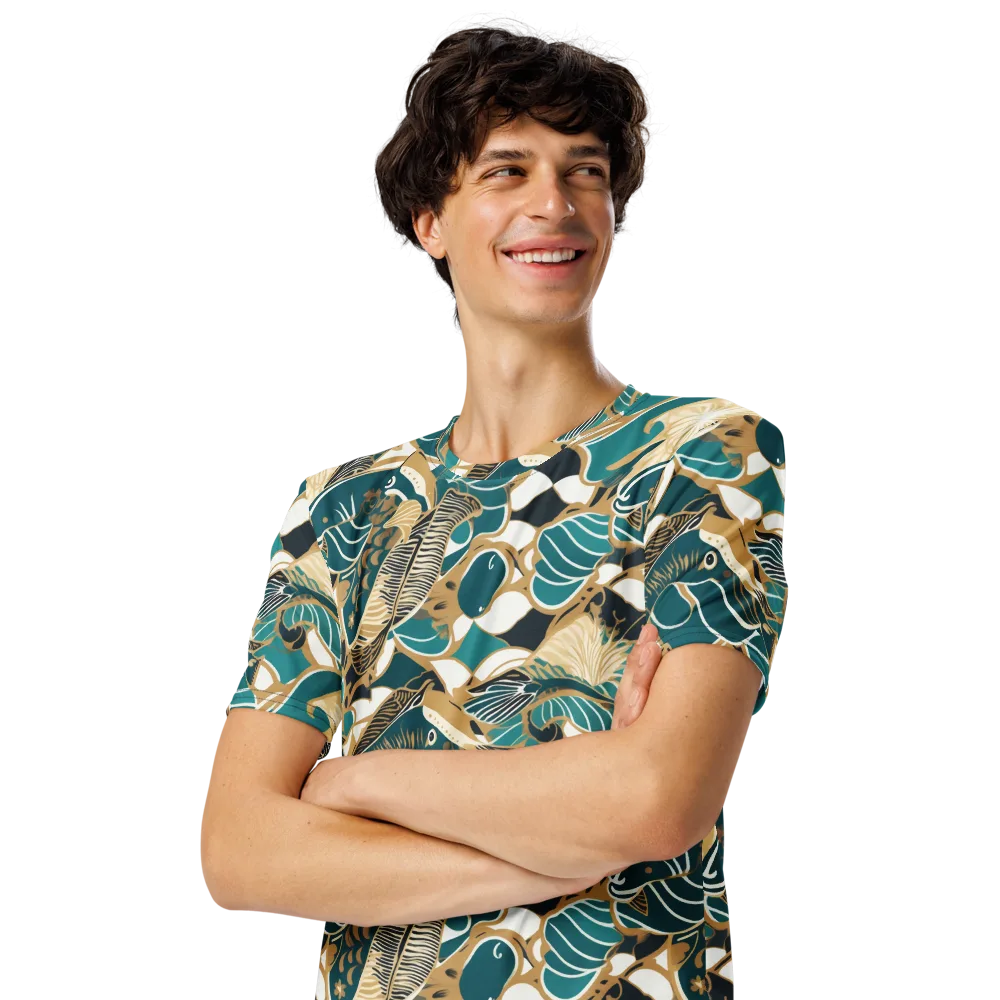 Aquatic Rhapsody on Men's Crew Neck T-Shirt — Left Front