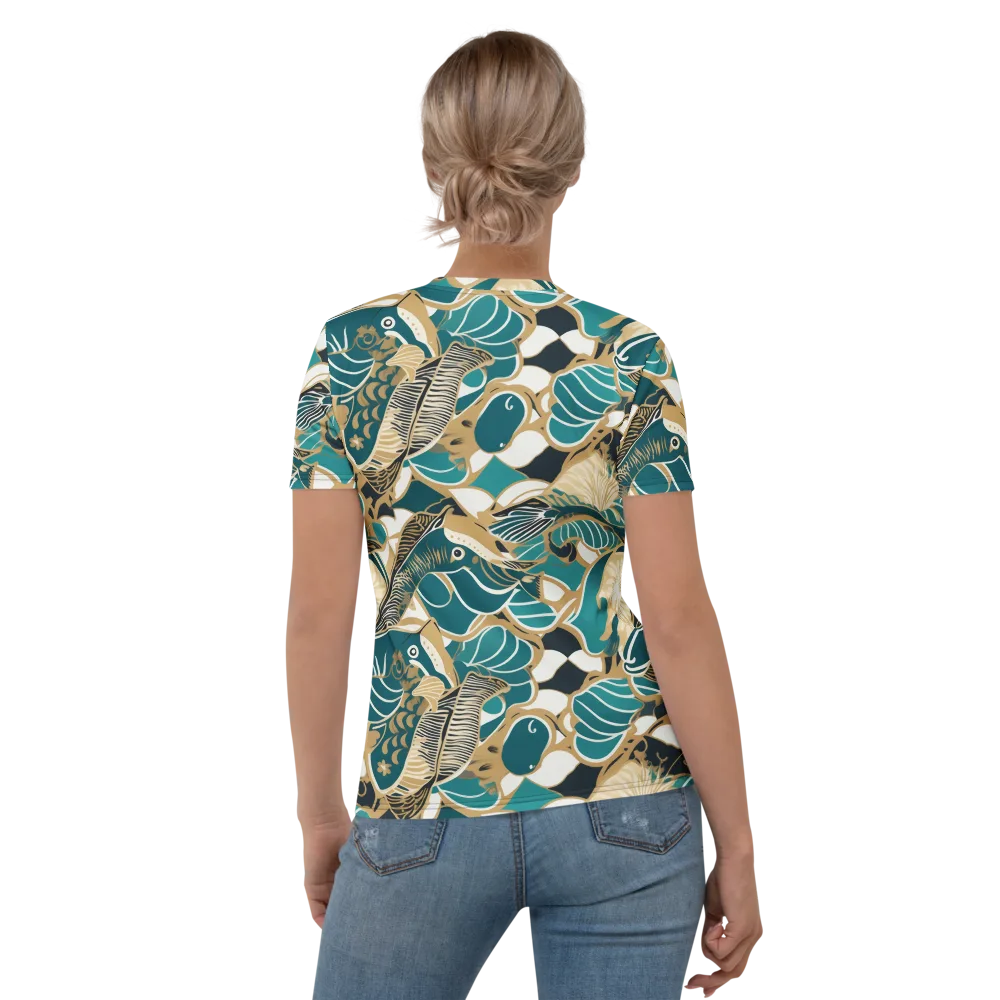 Aquatic Rhapsody on Women's Crew Neck T-Shirt — Back