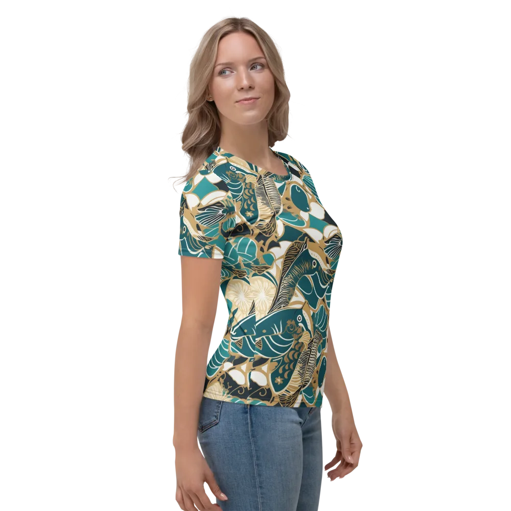 Aquatic Rhapsody on Women's Crew Neck T-Shirt — Right