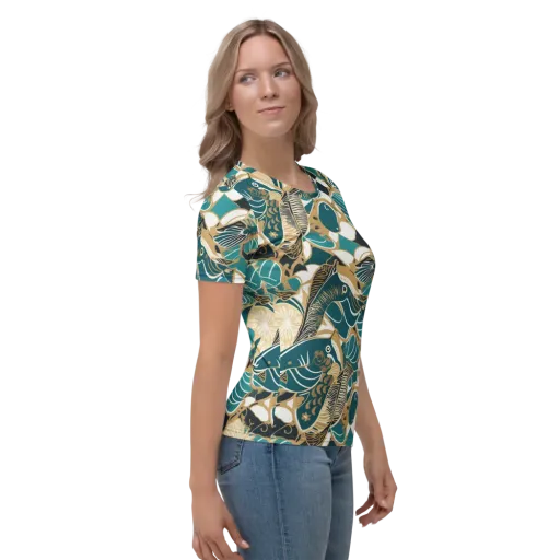 Aquatic Rhapsody on a Women's Crew Neck T-Shirt