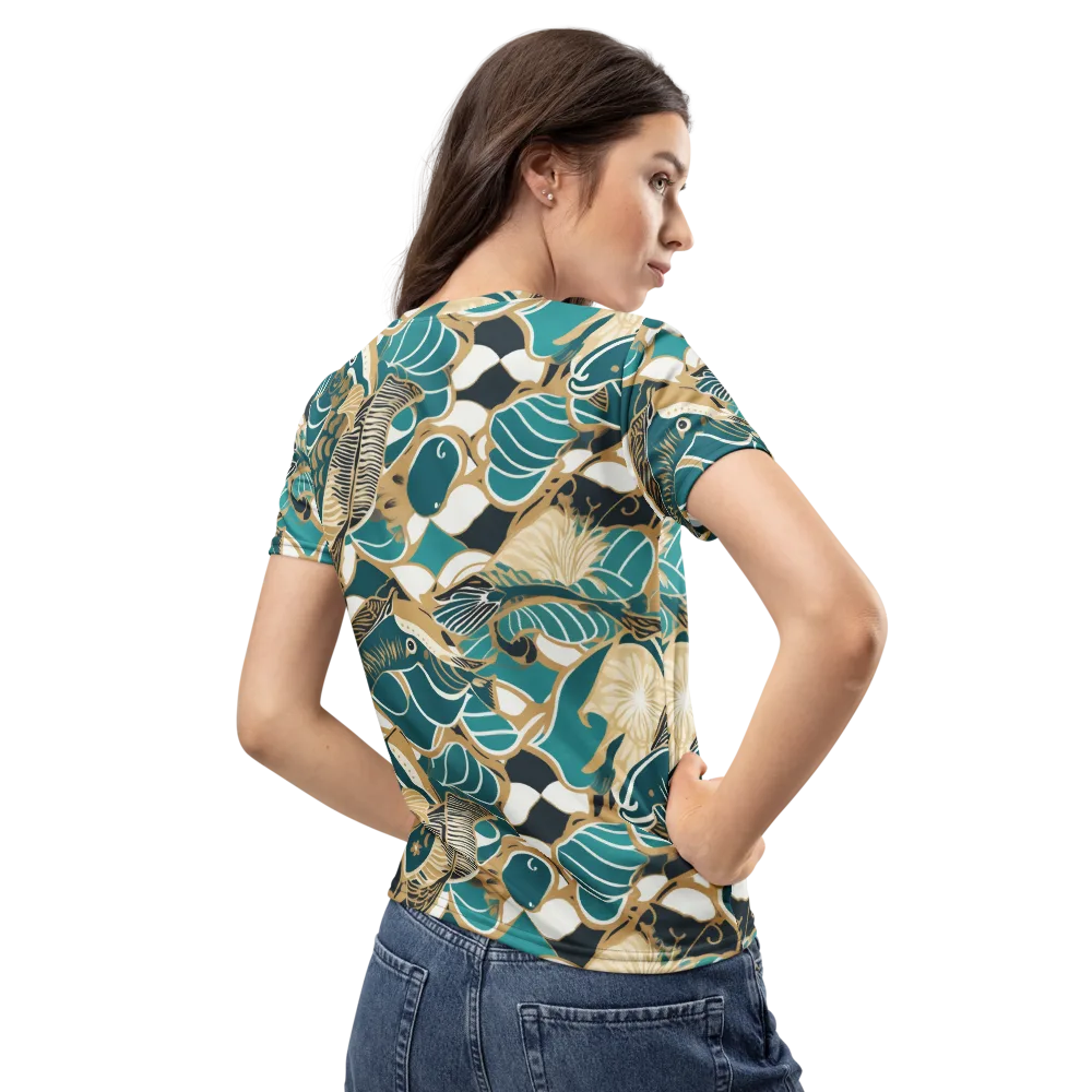 Aquatic Rhapsody on Women's Crew Neck T-Shirt — Back