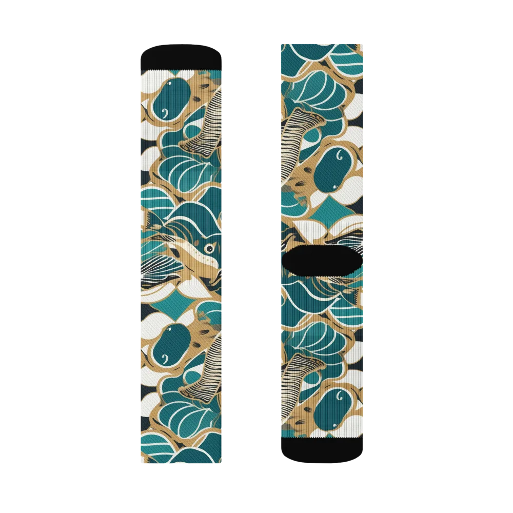 Aquatic Rhapsody on Socks — Left Sock