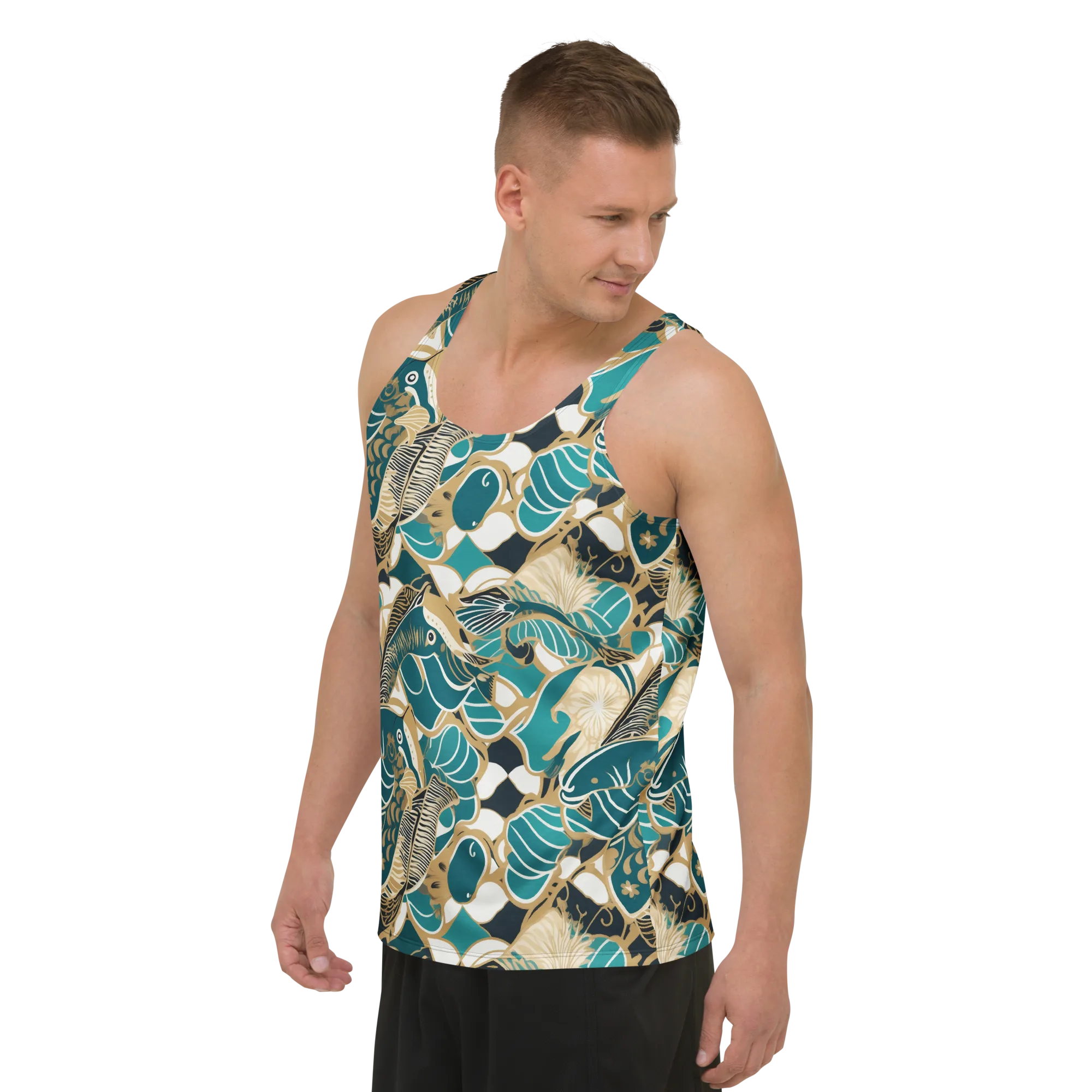 Aquatic Rhapsody on Men's Tank Top — Left Front